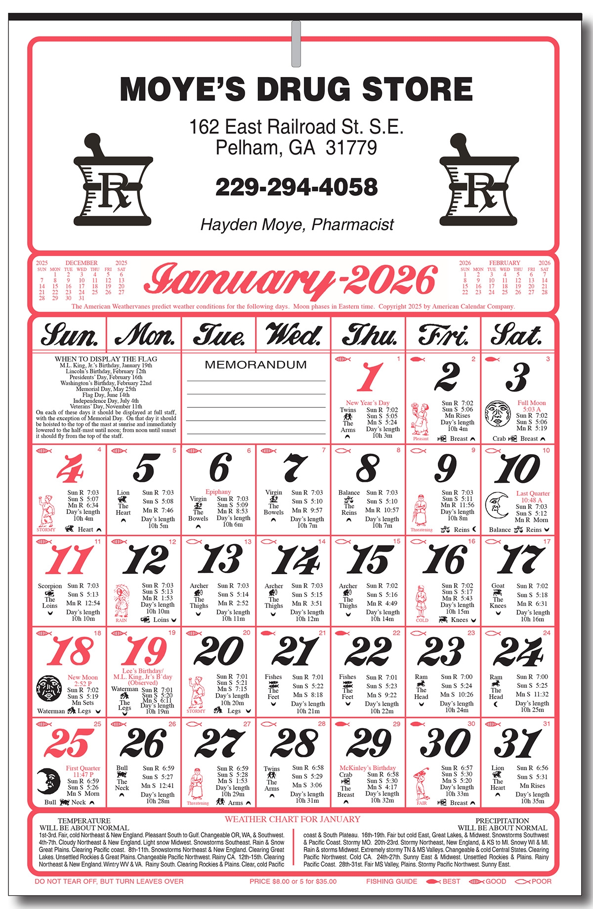 Free Printable Almanac Calendar 2025