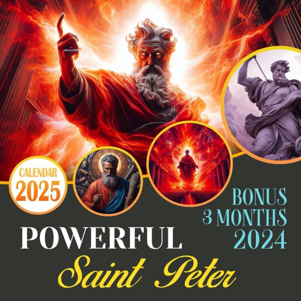 Powerful Saint Peter Calendar 2025 From October 2024 To December 2025 Including Bonus 3 Months 2024 With Photography Of Wonder Saint Peter Perfect 
