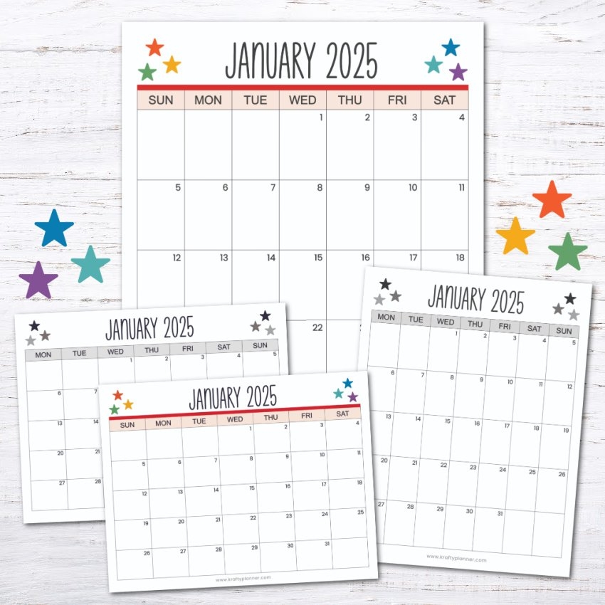 Printable 2025 Calendar To Plan Your Year Krafty Planner