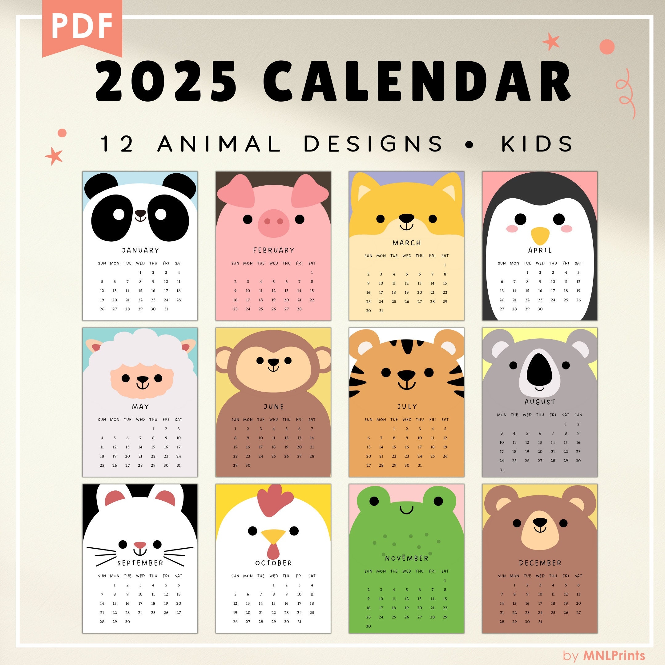 Free Printable Calendar 2025 Cute Pdf