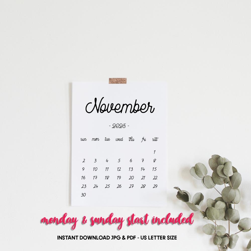 Printable Calendar November 2025 November Calendar November 2025 