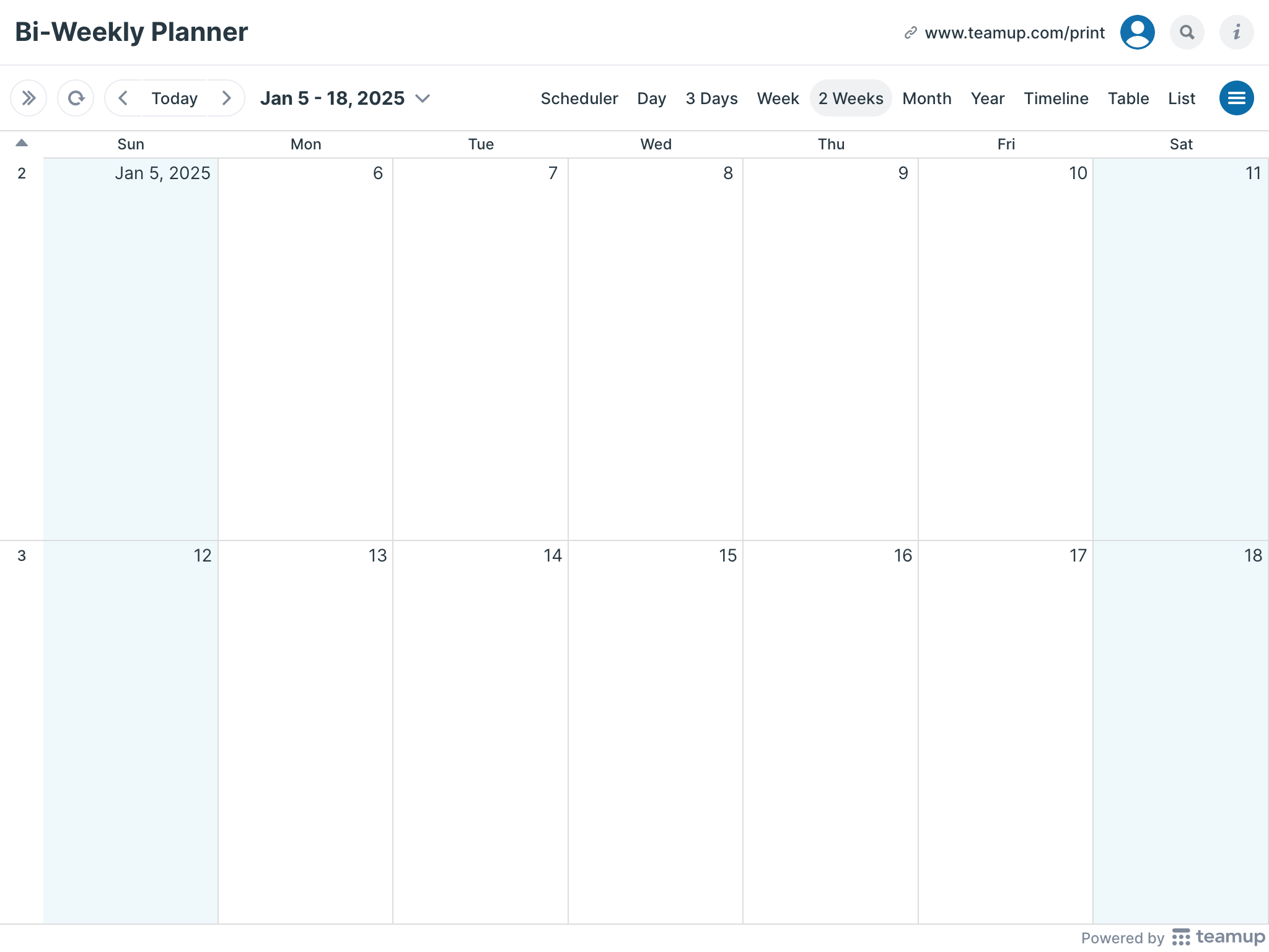 Printable Calendars Teamup