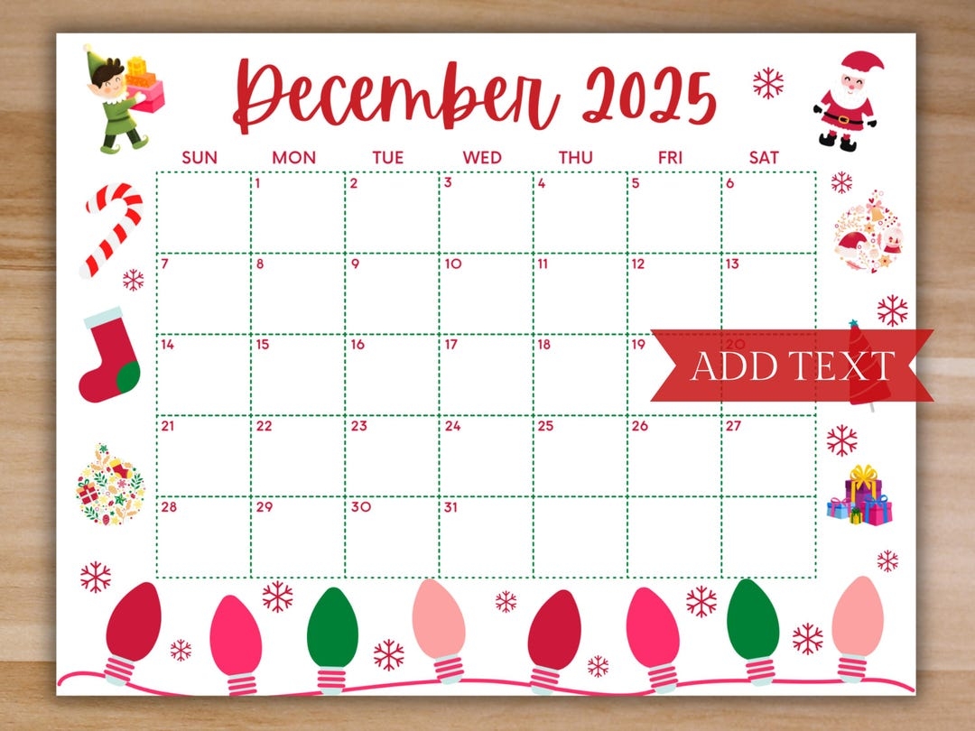 Calendar December 2025 Printable Uk