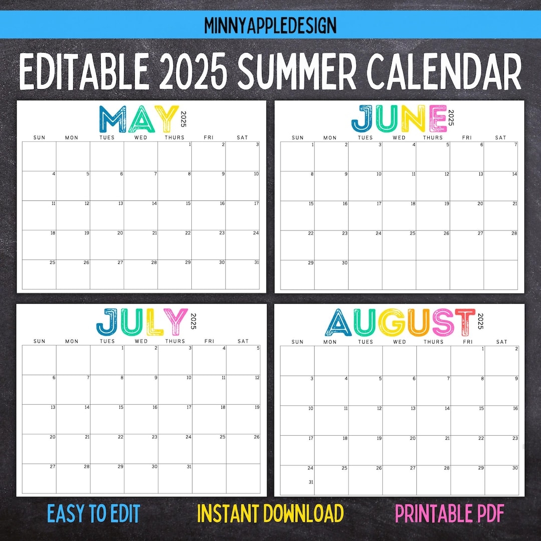 Blank Calendar June July 2025