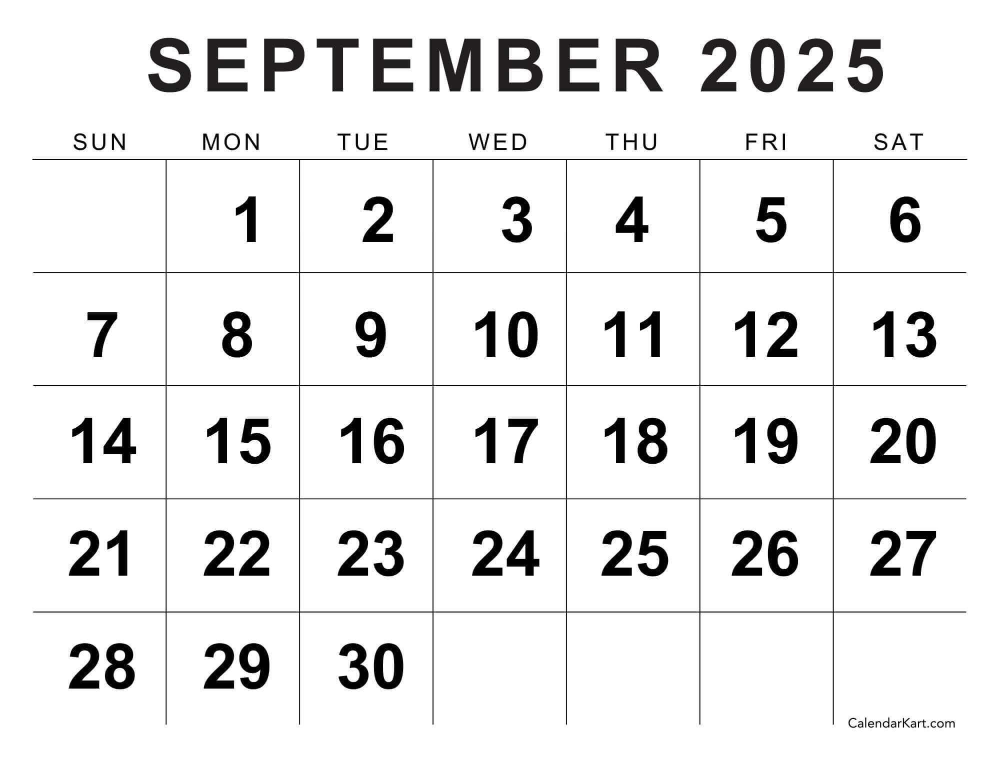 Printable September 2025 Calendar With Holidays