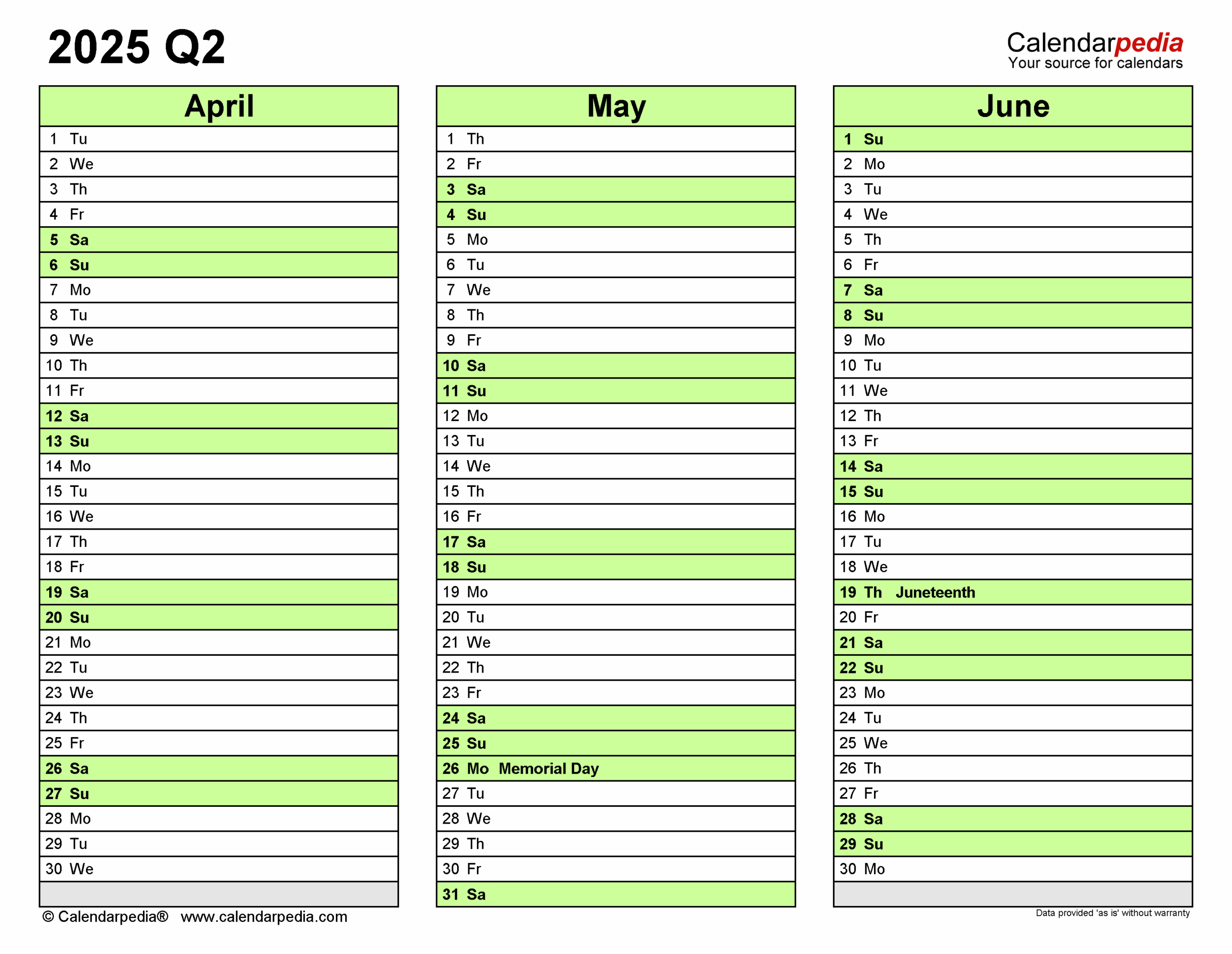 Free Printable Calendar 4 Months Per Page 2025