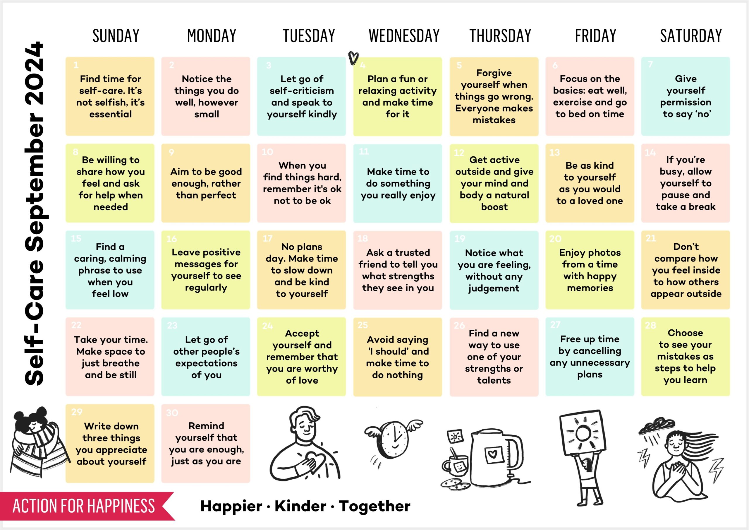 Self Care September Action For Happiness