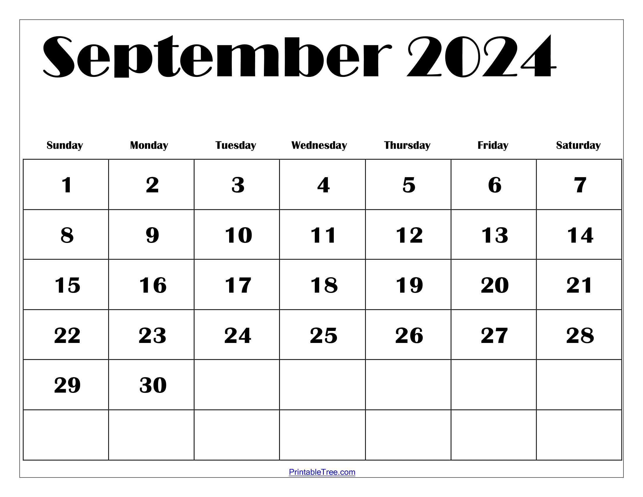September 2024 Calendar Printable PDF With Holidays