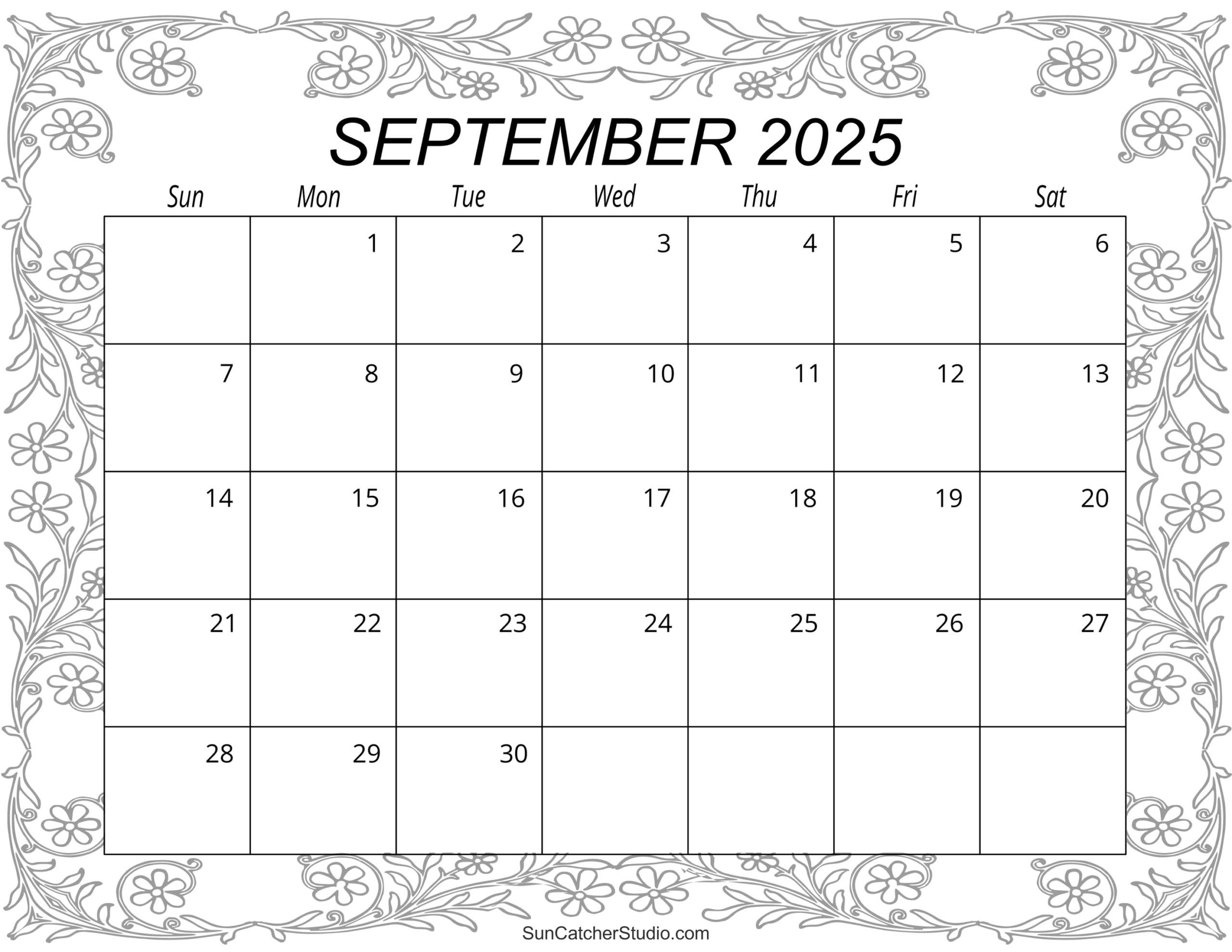 September 2025 Calendar Free Printable Free Printables 