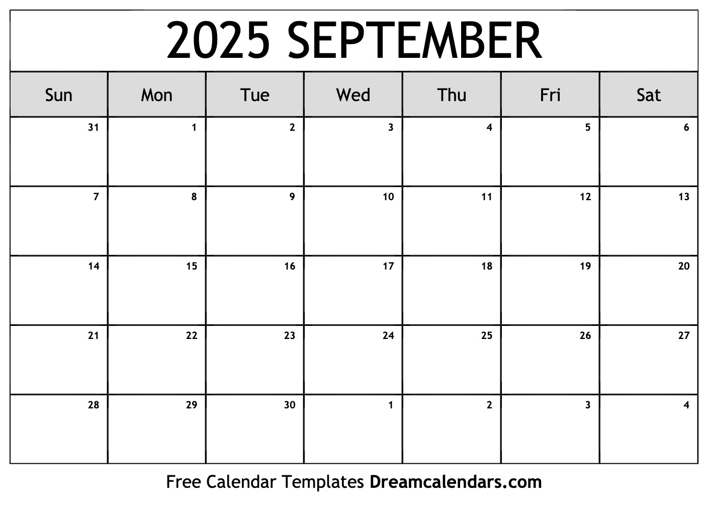 September 2025 Calendar Free Printable With Holidays And Observances