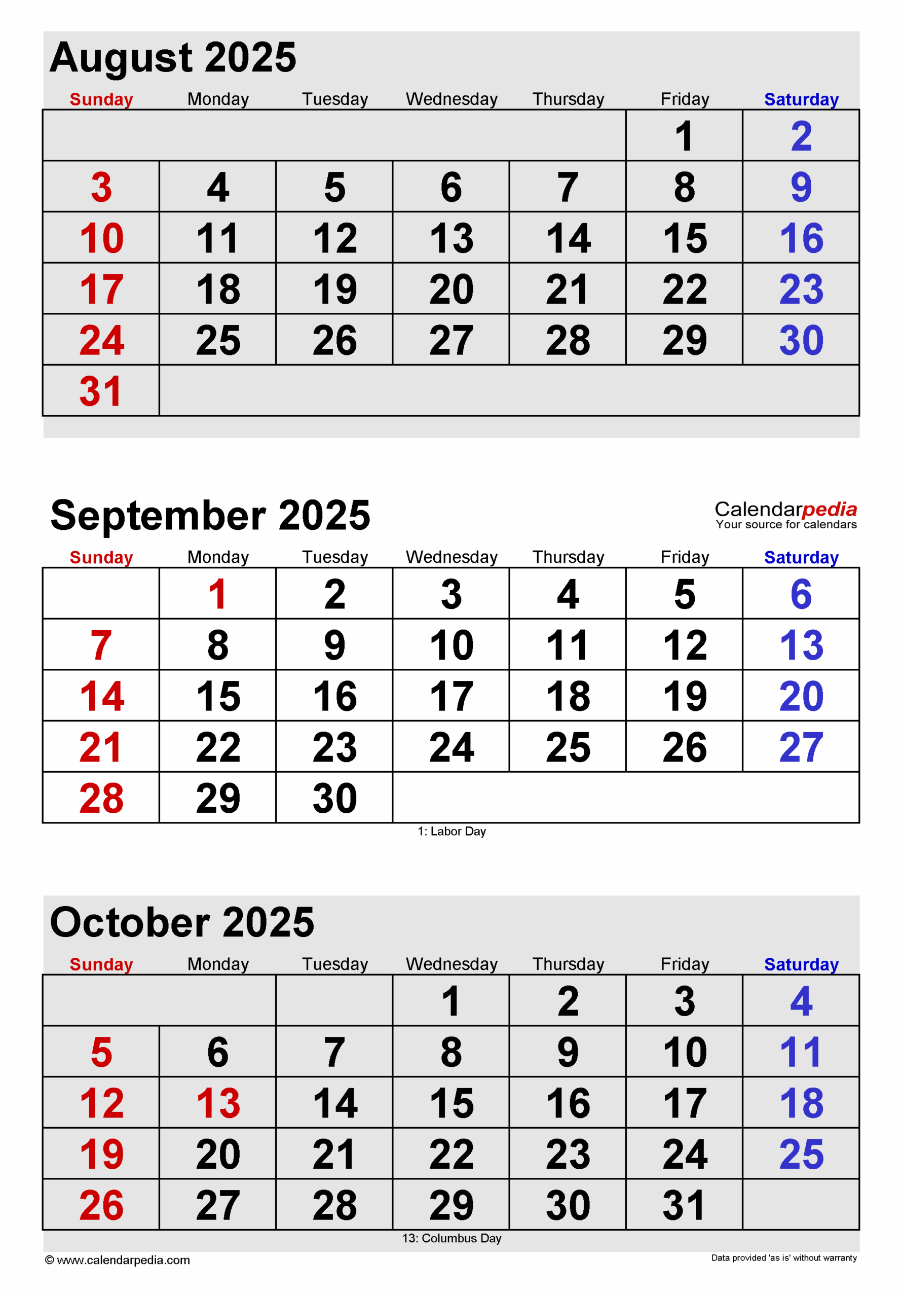 September 2025 Calendar Templates For PDF Excel And Word