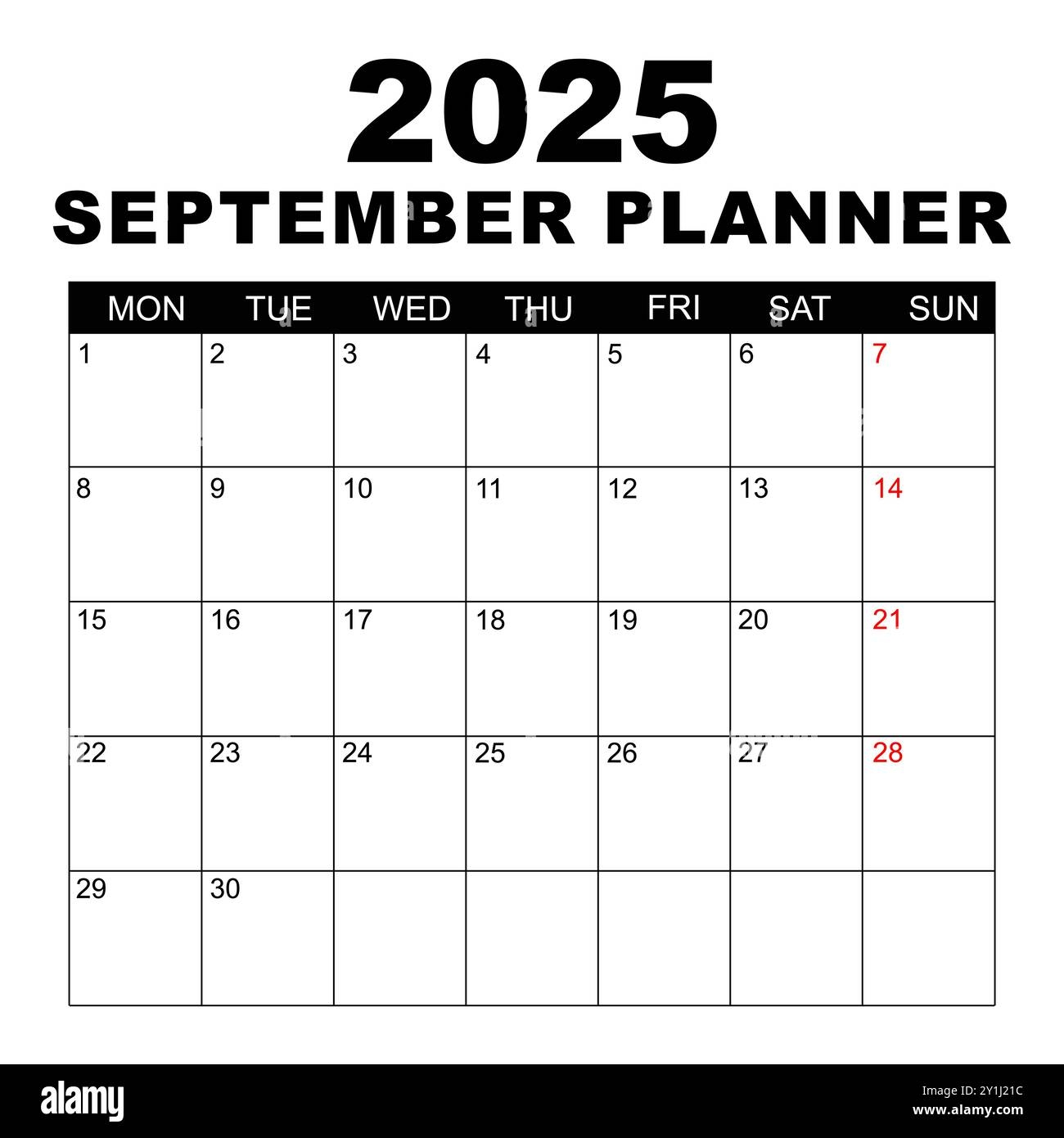 September 2025 Calendar Week Starts On Monday Blank Calendar 