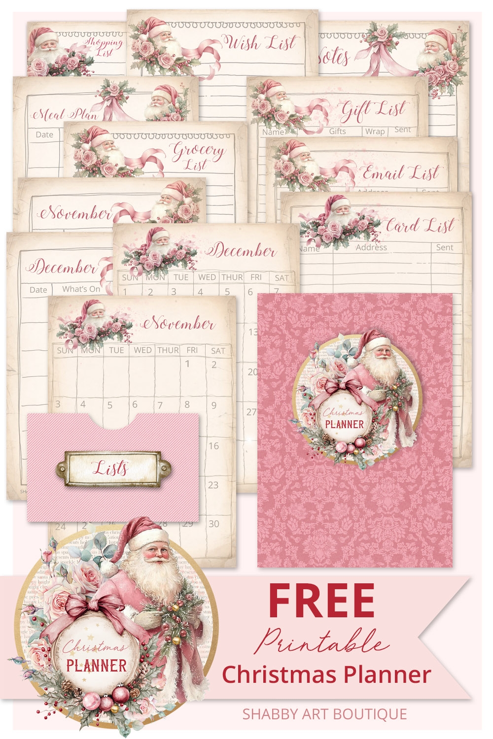 Free Printable 2025 Calendar Shabby Chic