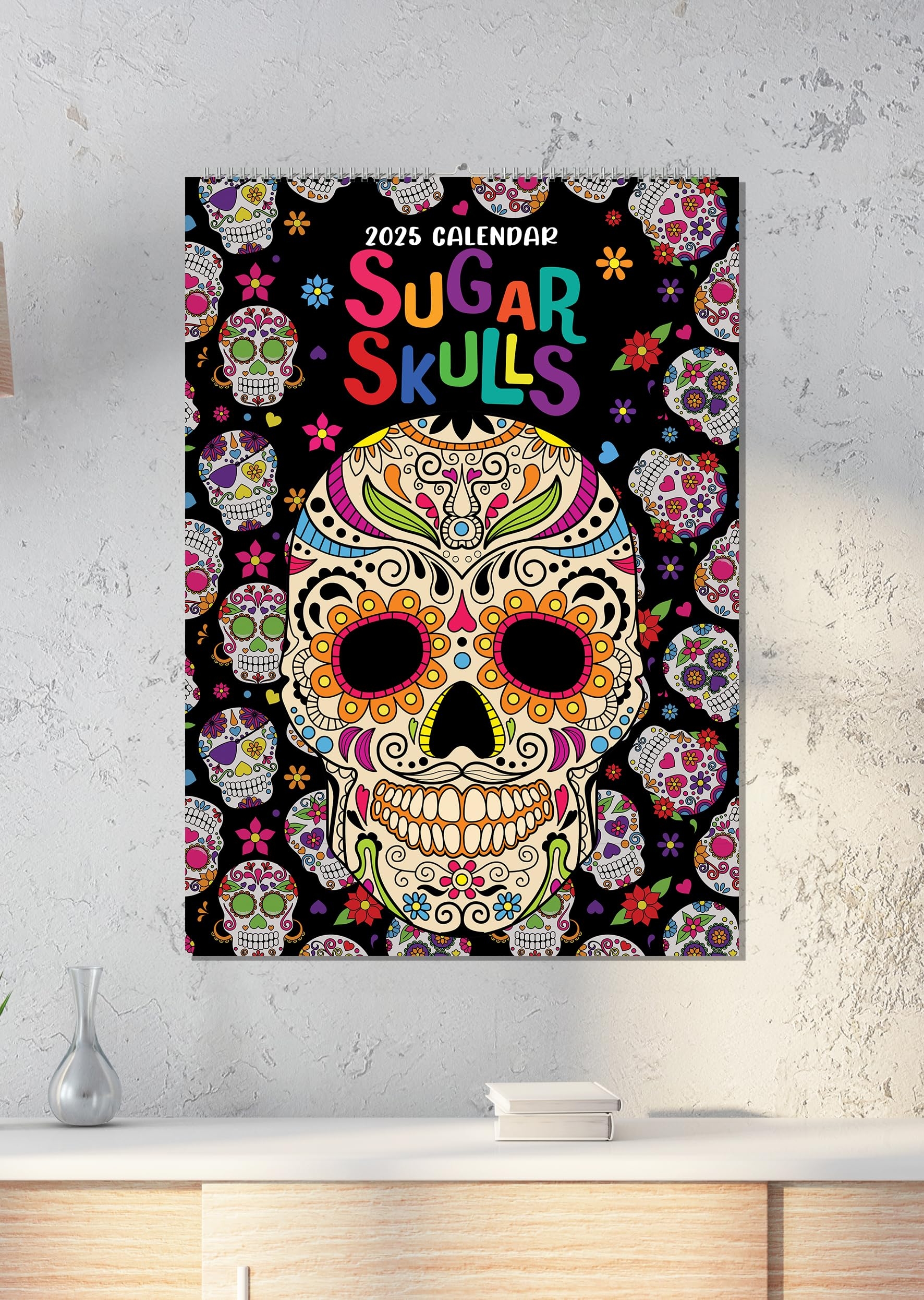 Sugar Skulls 2025 A3 Size Wirobound Calendar Amazon co uk Stationery U0026 Office Supplies