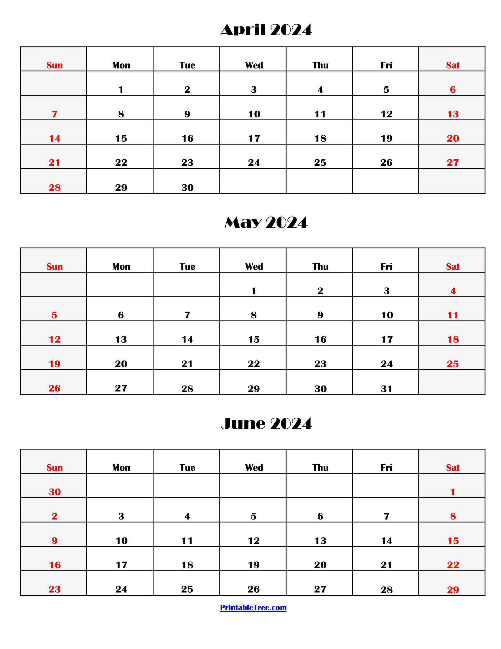 Three Months Calendar Printable PDF 2024 2025