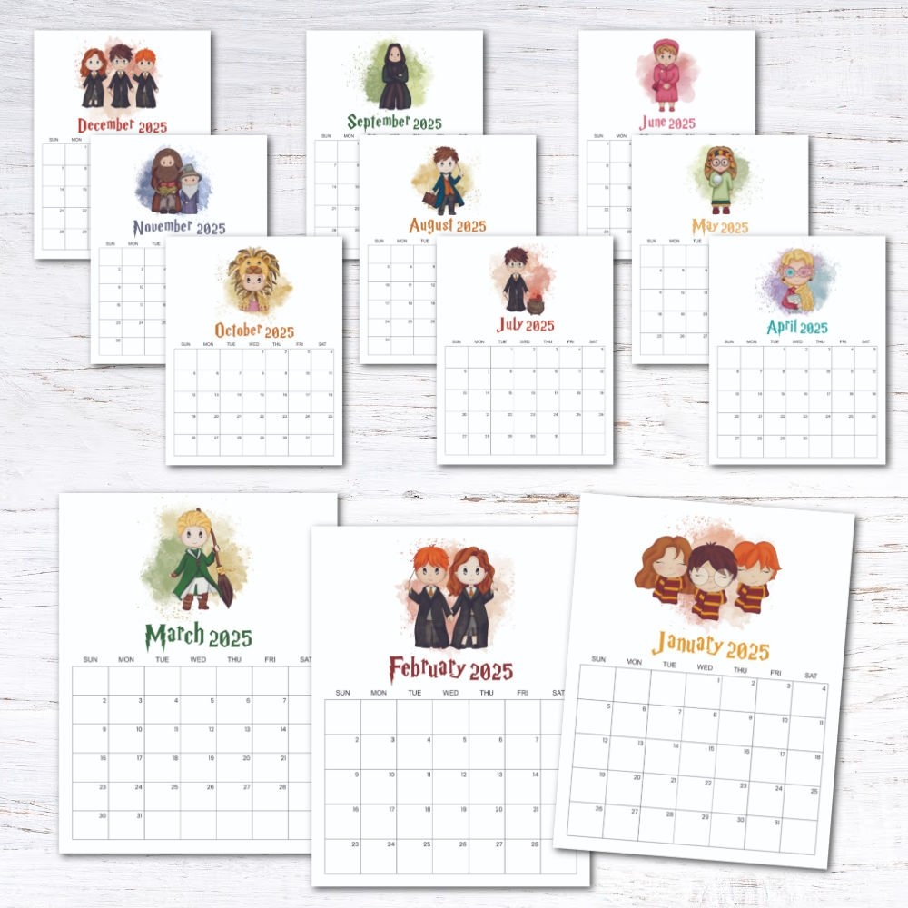 Free Printable Calendar 2025 Harry Potter