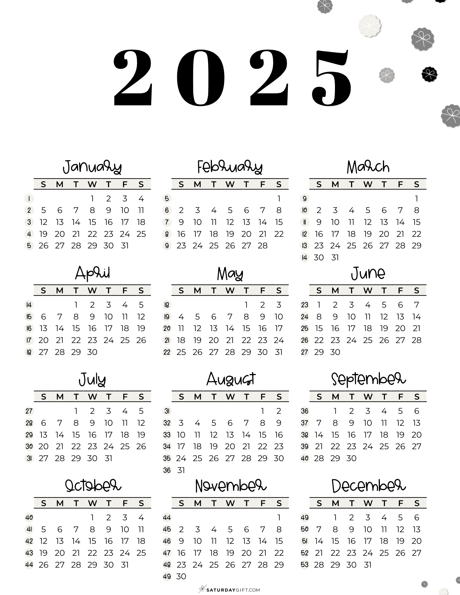 Week Numbers For 2025 What Week Is It SaturdayGift
