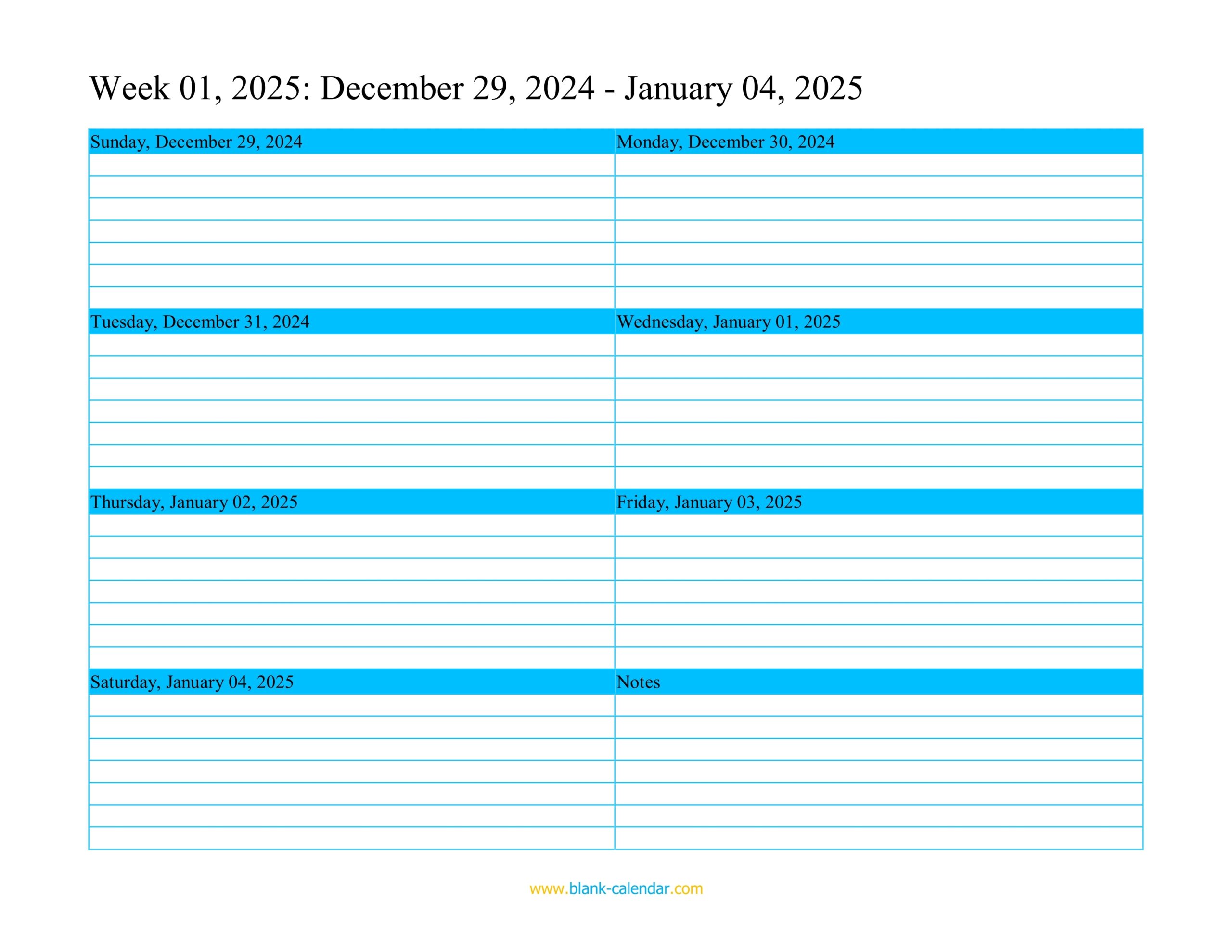 Free Printable 2025 Monthly Calendar And Weekly Planner