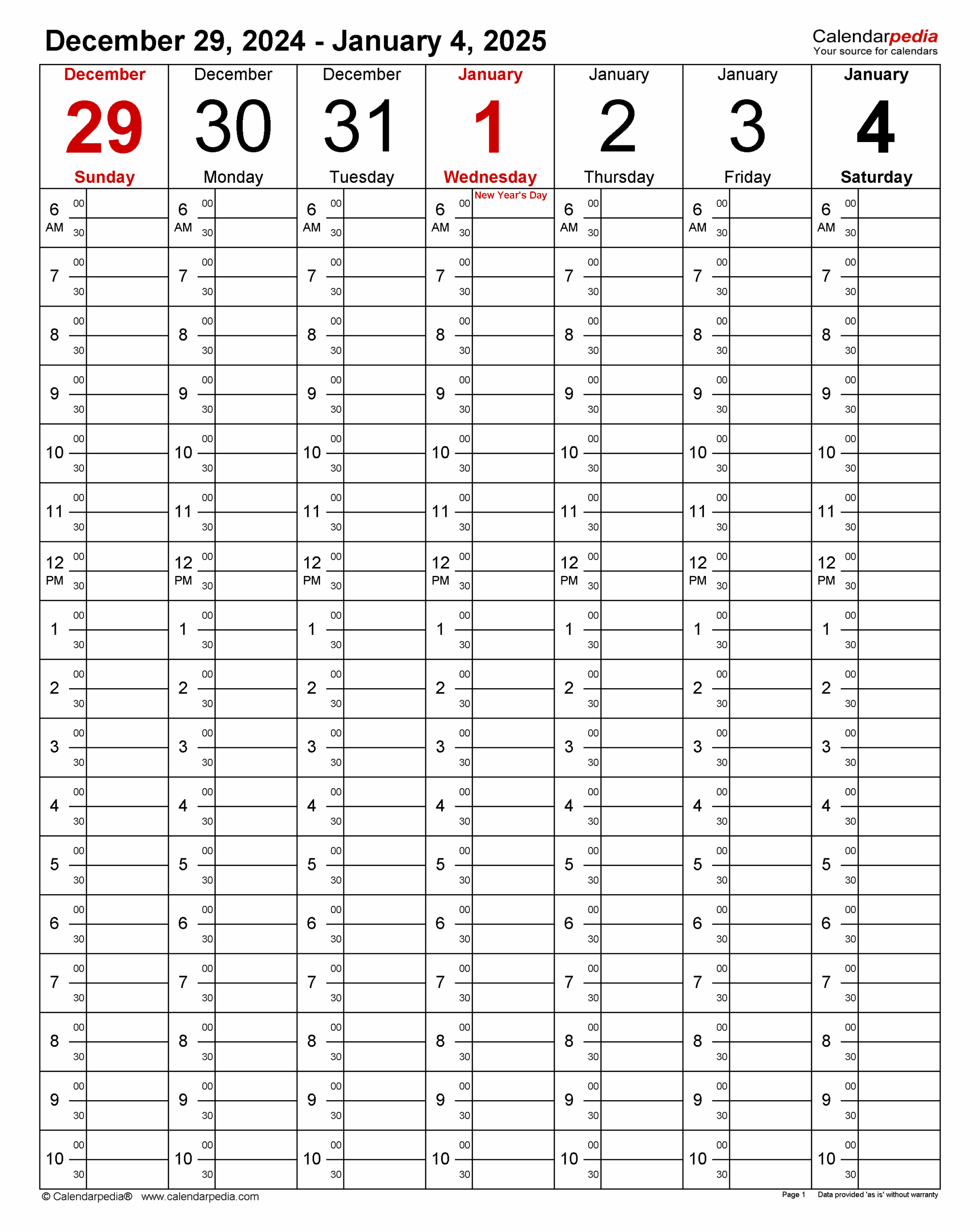 Weekly Calendars 2025 For PDF 12 Free Printable Templates