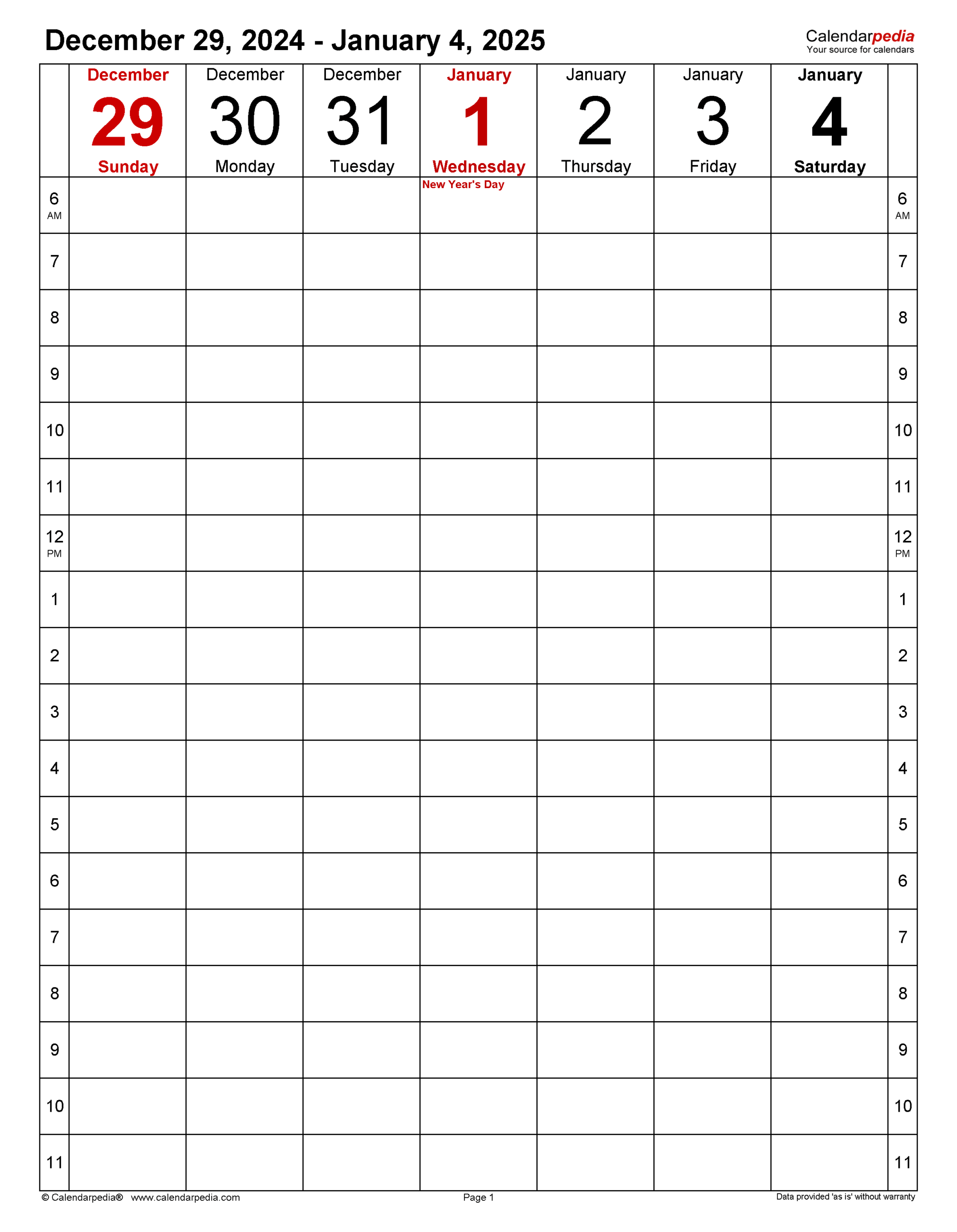 Weekly Calendars 2025 For PDF 12 Free Printable Templates