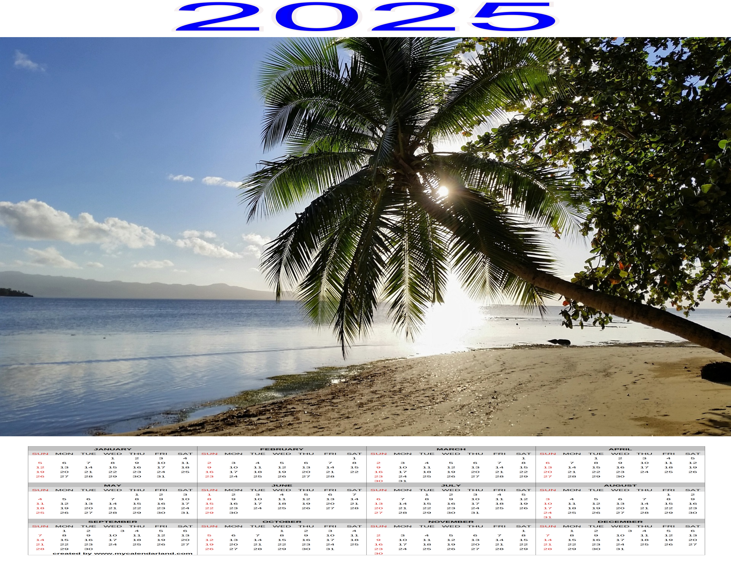 Yearly Printable Calendars For Free My Calendar Land
