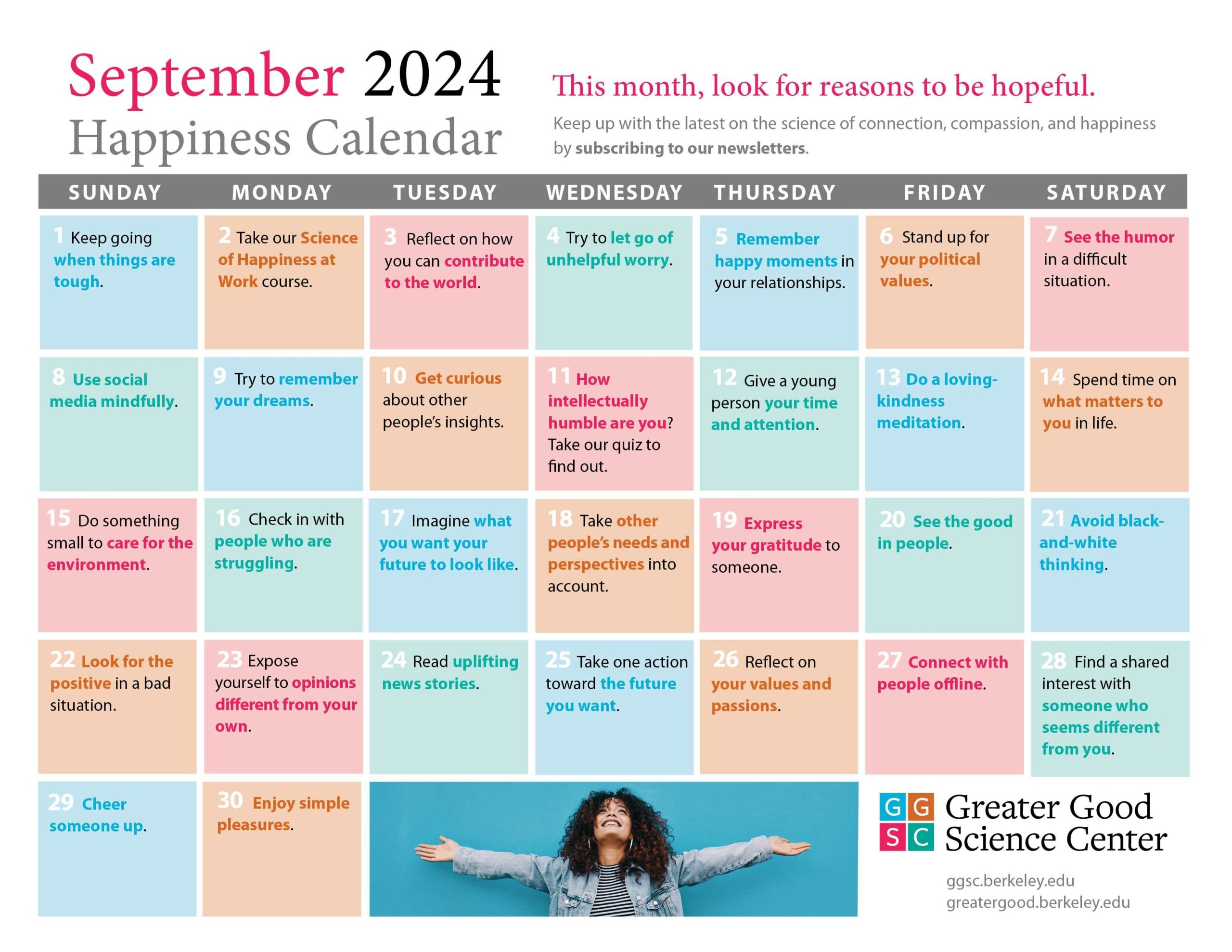 Your Happiness Calendar For September 2024
