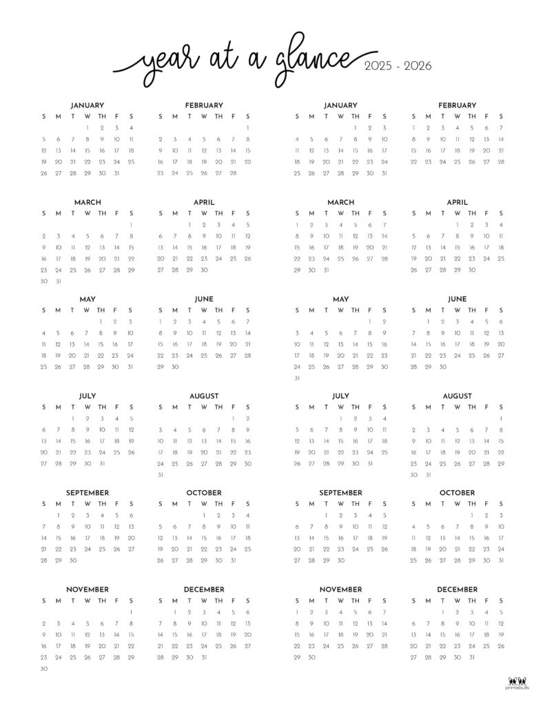 Printable Calendar August 2025 May 2026