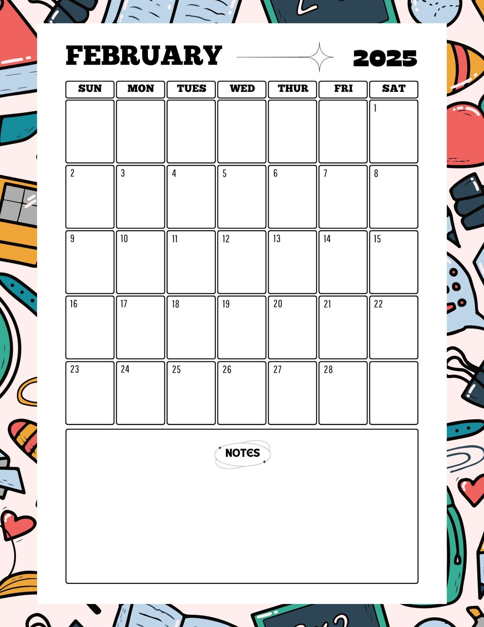 2025 Calendar 2025 Yearly Calendar Printable 2025 Wall Calendar 2025 Year Calendar PDF Digital Calendar Etsy