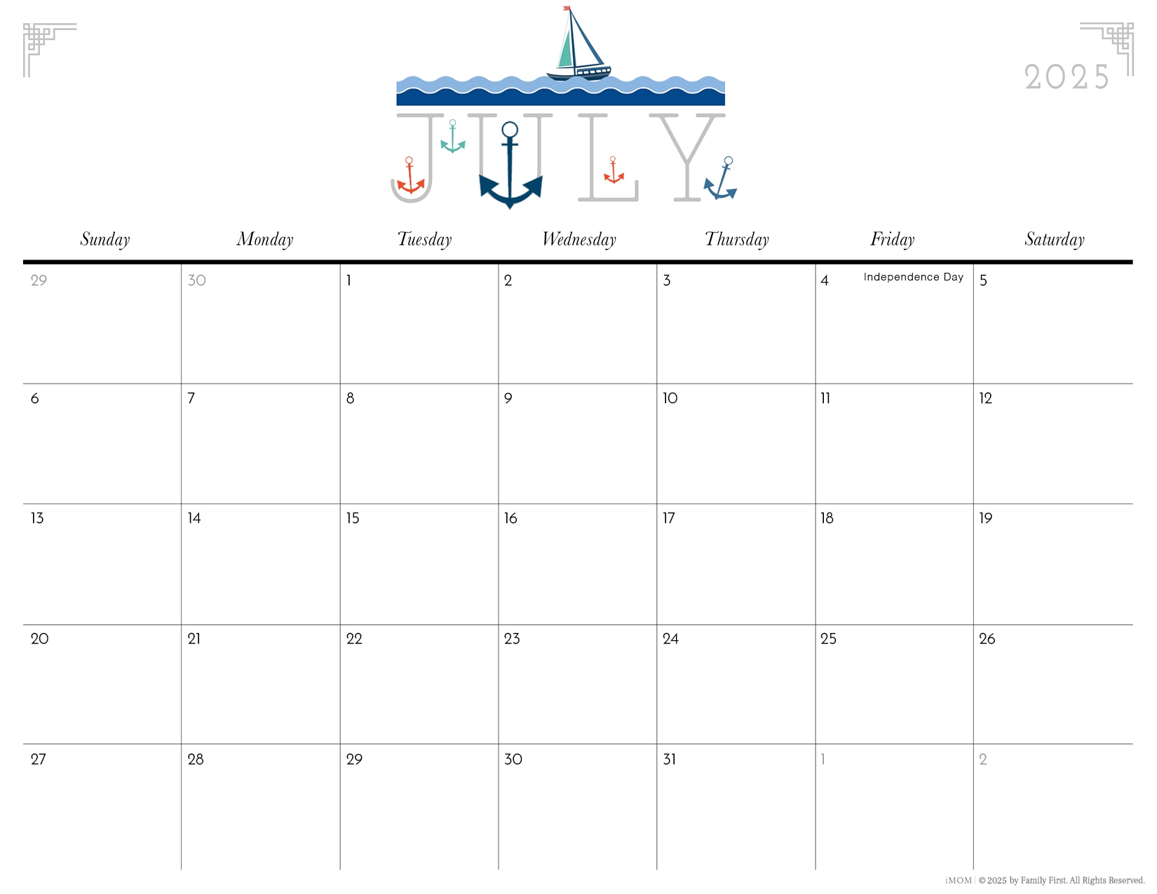 2025 Cute Printable Calendars For Moms IMOM