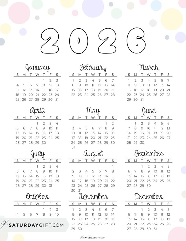 Free Printable Calendar 2025 2026 Cute Vertical