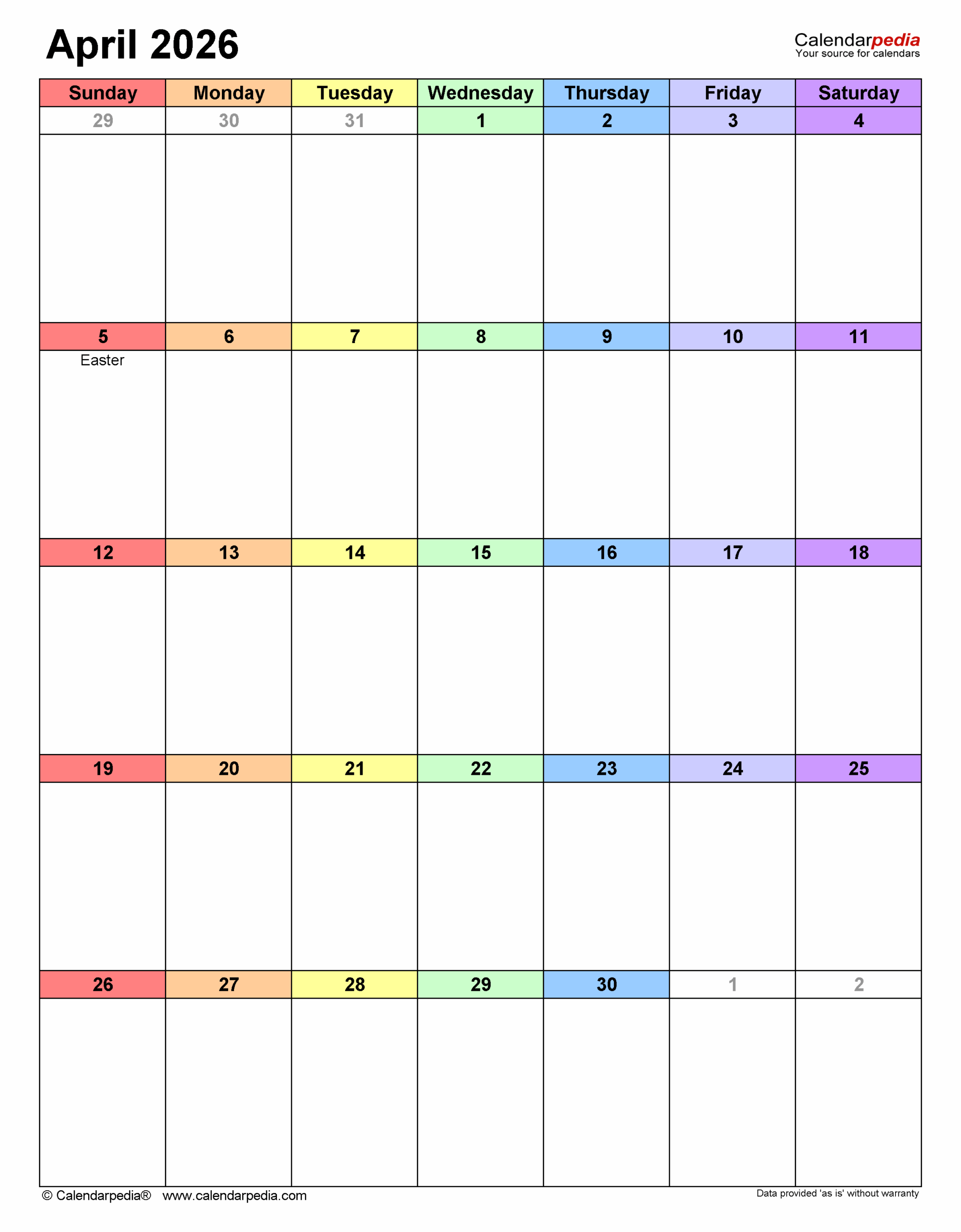 April 2026 Calendar Philippines With Holidays Printable