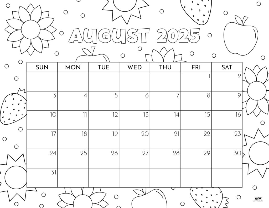 Free Printable August 2025 Calender