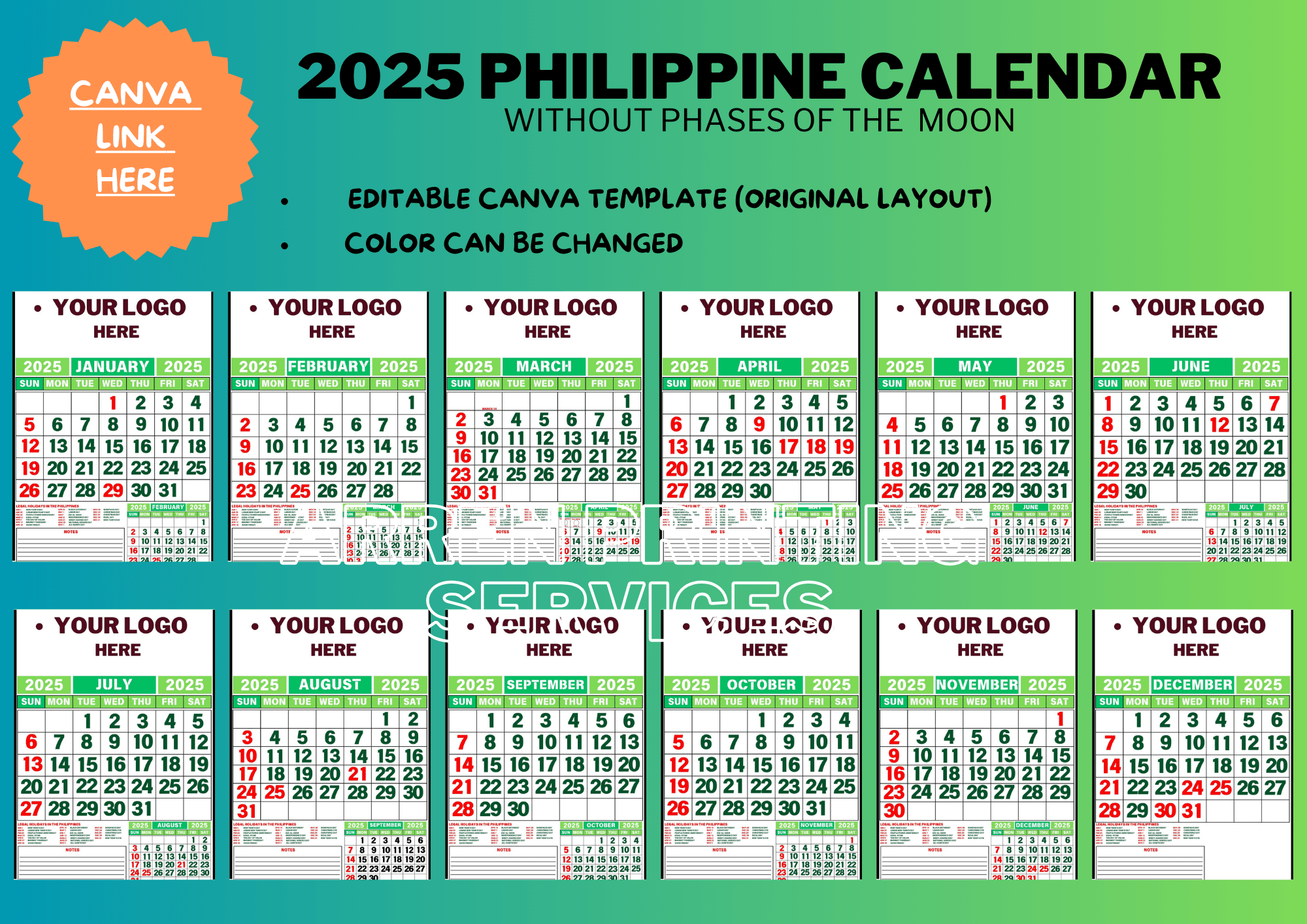Free Printable 2025 Calendar With Holidays Philippines