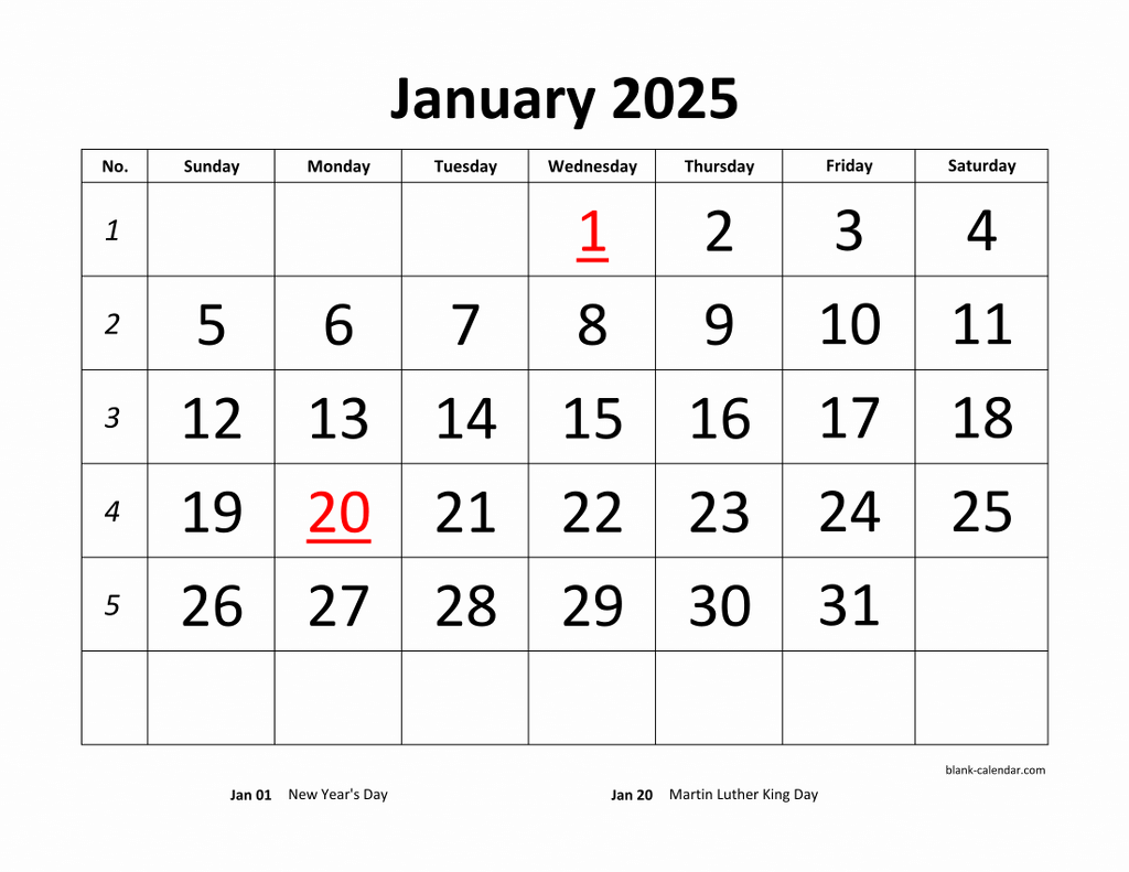 Free Printable Calendar 2025 By Month With Us Holidays