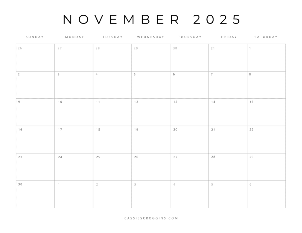 Free Printable 2025 Blank Calendar Templates All 12 Months 