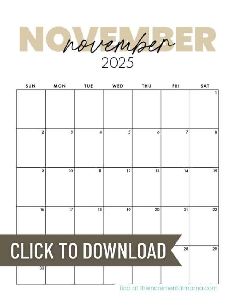 Imom November 2025 Printable Calendar