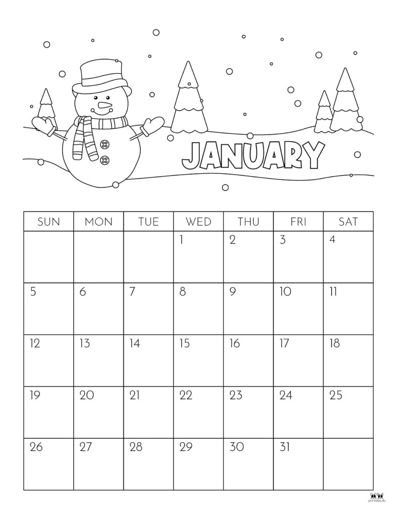 January 2025 Calendars 107 FREE Printables Printabulls
