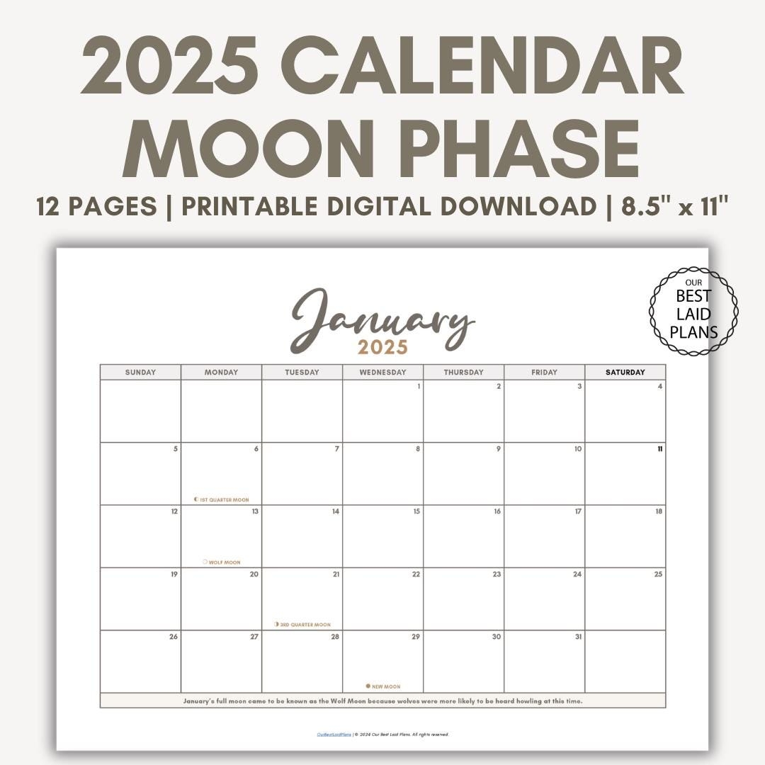 Free Printable 2025 Calendar With Holidays And Moon Phases