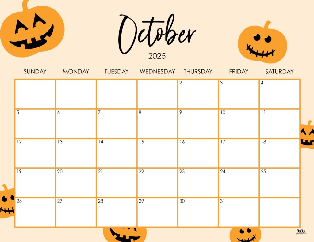 October 2025 Calendars 107 FREE Printables Printabulls