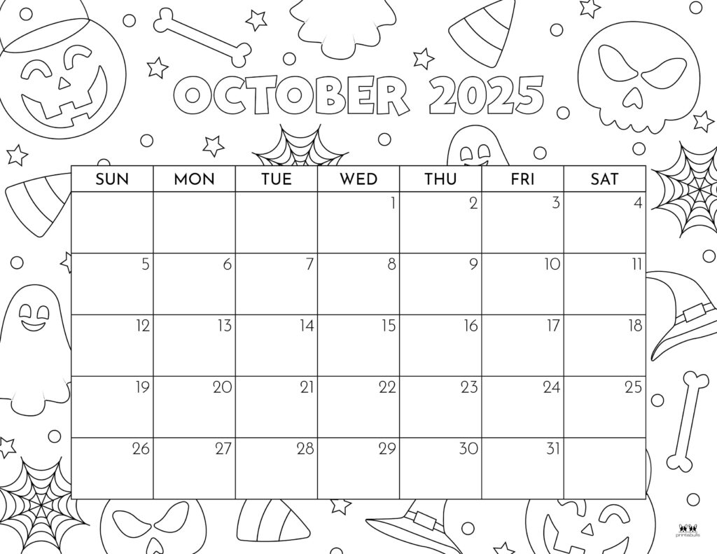 Printable October Calendar 2025